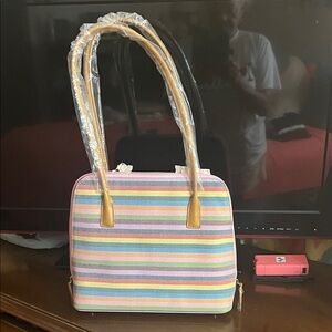 Pastel Striped Shoulder Bag